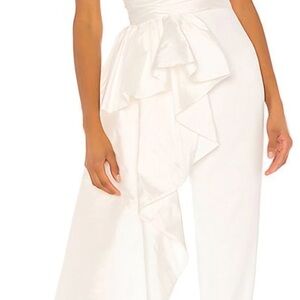 JAYGODFREY Ivory Ruffle Jumpsuit